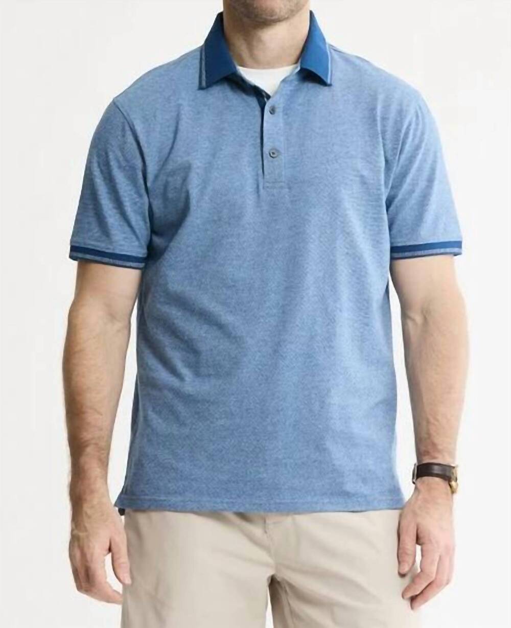 NEW JACHS NEW YORK luxe brushed knit polo in blue